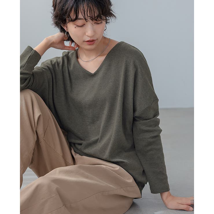 体型カバーもこなれ感もこの1枚で。ドルマンスリーブVネックTシャツ tシャツ カ… | HAPPY急便 by VERITA.JP | 詳細画像28 