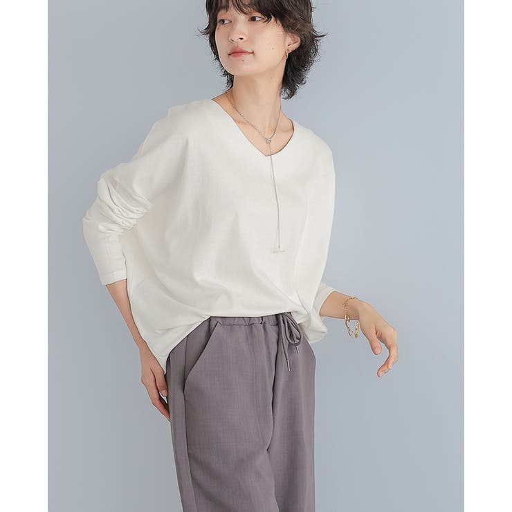 体型カバーもこなれ感もこの1枚で。ドルマンスリーブVネックTシャツ tシャツ カ… | HAPPY急便 by VERITA.JP | 詳細画像5 