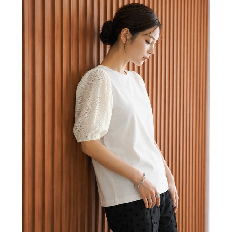 可愛さと上品さの絶妙バランス。レースパフ袖Tシャツ tシャツ カットソー | HAPPY急便 by VERITA.JP | 詳細画像10 