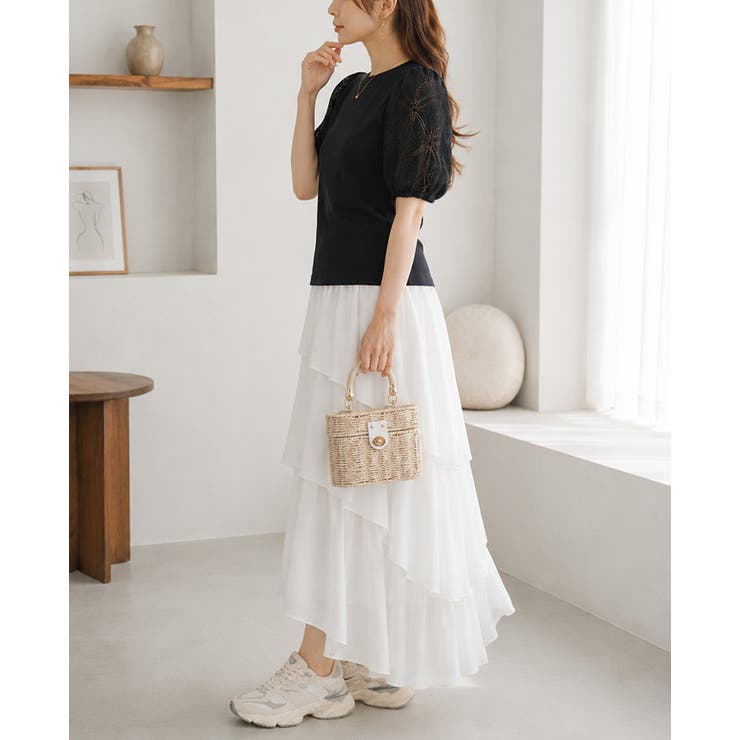可愛さと上品さの絶妙バランス。レースパフ袖Tシャツ tシャツ カットソー | HAPPY急便 by VERITA.JP | 詳細画像5 