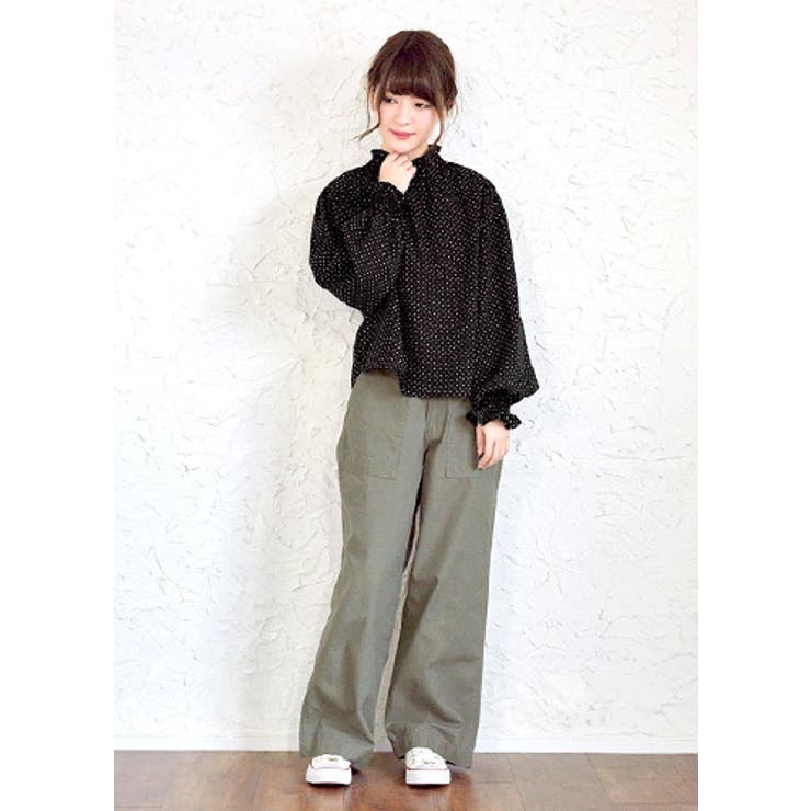 ❤️24新作 新品♡ SelfPortrait 黒ドットベアトップ♡　B35 ドットを今風に着こなす。ドット柄 ハイネックブラウス ブラウス