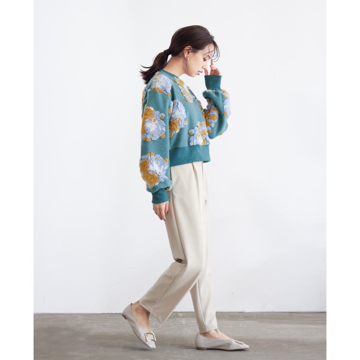 映える、華やかトップス。花柄ジャガードボアショートプル プルオーバー トップス | HAPPY急便 by VERITA.JP | 詳細画像10 