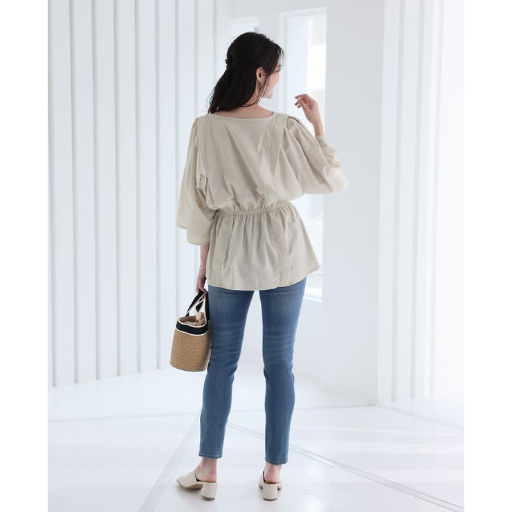 ラクしてスタイルアップ。リネンタッチペプラムドルマンブラウス ブラウス シャツ | HAPPY急便 by VERITA.JP | 詳細画像16 