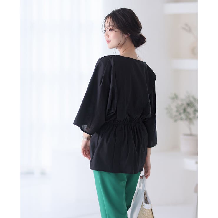 ラクしてスタイルアップ。リネンタッチペプラムドルマンブラウス ブラウス シャツ | HAPPY急便 by VERITA.JP | 詳細画像19 