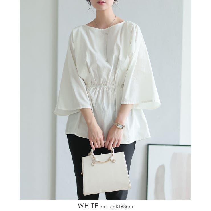 ラクしてスタイルアップ。リネンタッチペプラムドルマンブラウス ブラウス シャツ | HAPPY急便 by VERITA.JP | 詳細画像9 