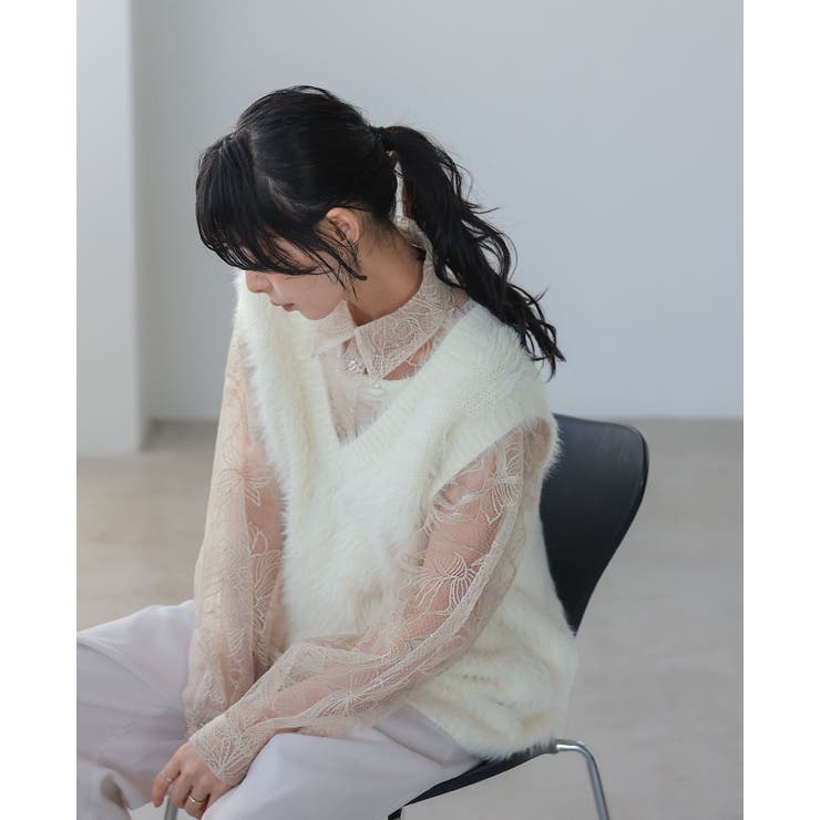 花と透け感、心地よく重ねて。チュール花柄刺繍オーバーサイズシャツ ブラウス 刺繍 | HAPPY急便 by VERITA.JP | 詳細画像14 