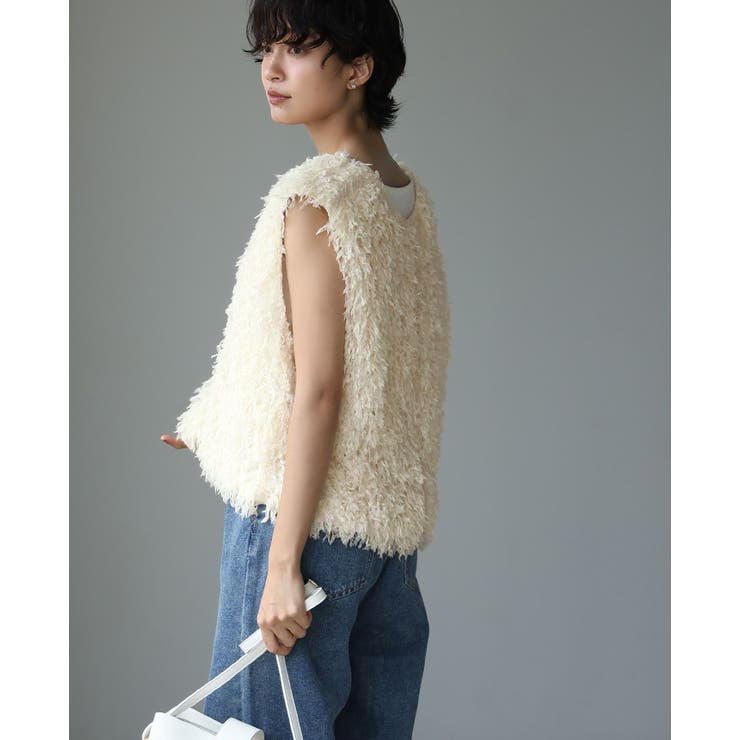 立川限定リネンダブルフリル2wayベスト 立川限定】リネン前開きフリル