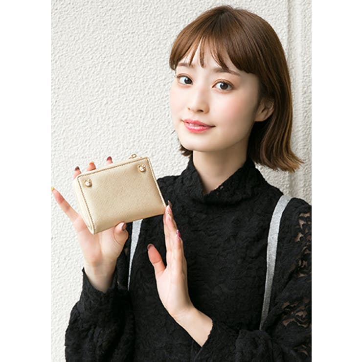 遊び心に癒される。猫スタッズ二つ折り財布 財布 二つ折り財布[品番