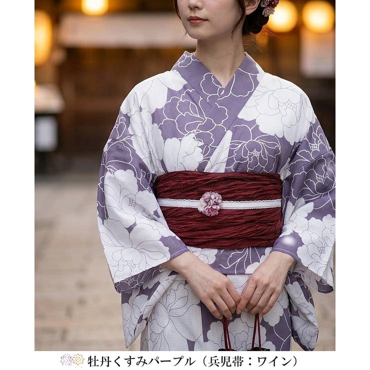簡単！1人で着れる綿 変わり織生地 セパレート浴衣2点セット（二部式浴衣+帯） | HAPPY急便 by VERITA.JP | 詳細画像12 
