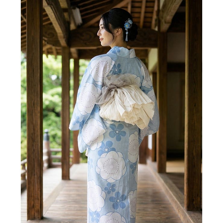 簡単！1人で着れる綿 変わり織生地 セパレート浴衣2点セット（二部式浴衣+帯） | HAPPY急便 by VERITA.JP | 詳細画像19 
