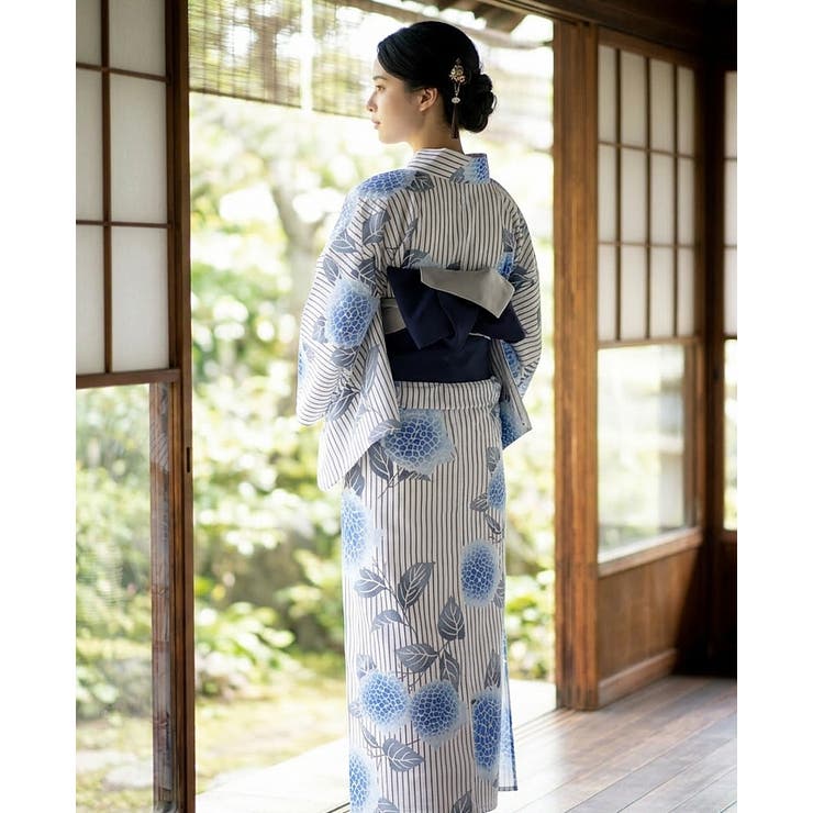 簡単！1人で着れる綿 変わり織生地 セパレート浴衣2点セット（二部式浴衣+帯） | HAPPY急便 by VERITA.JP | 詳細画像34 