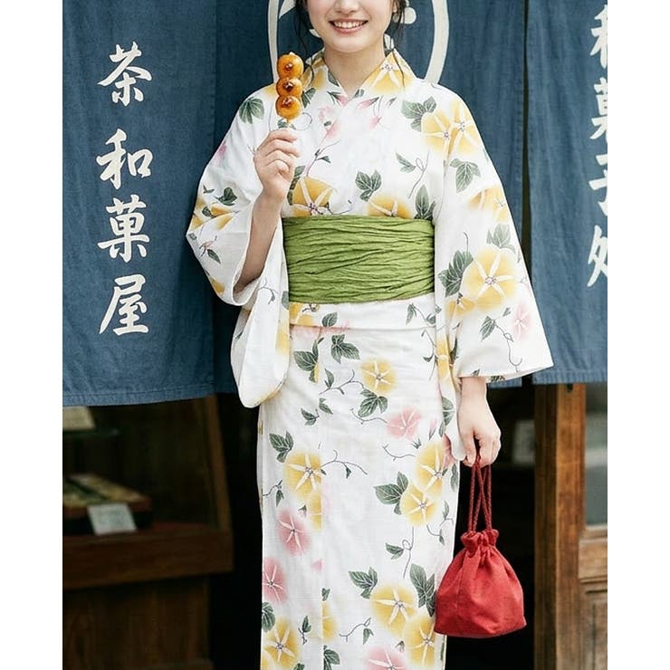 簡単！1人で着れる綿 変わり織生地 セパレート浴衣2点セット（二部式浴衣+帯） | HAPPY急便 by VERITA.JP | 詳細画像5 