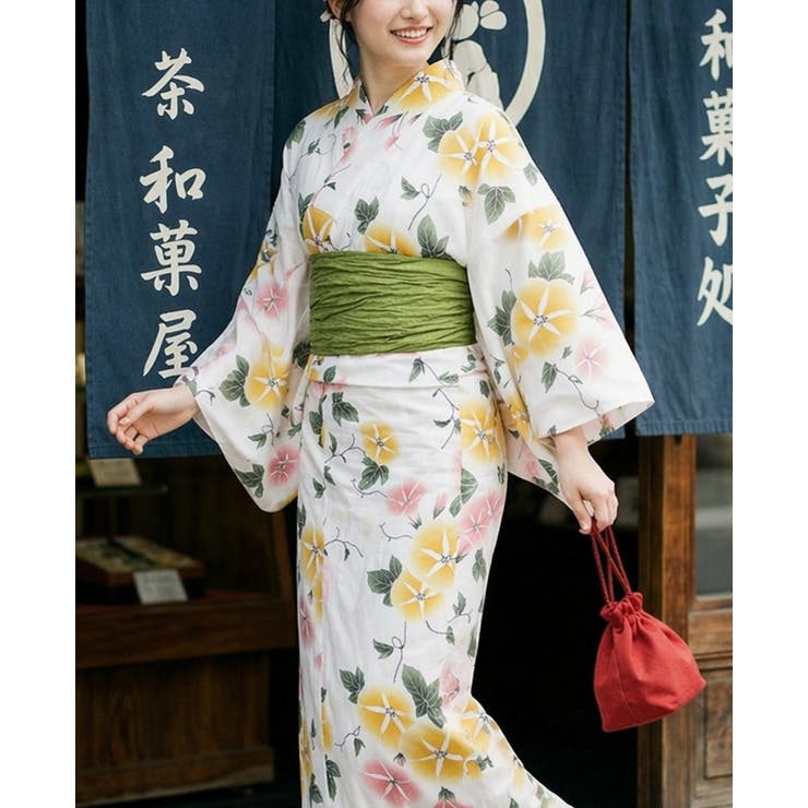 簡単！1人で着れる綿 変わり織生地 セパレート浴衣2点セット（二部式浴衣+帯） | HAPPY急便 by VERITA.JP | 詳細画像6 