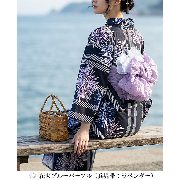 簡単！1人で着れる綿 変わり織生地 セパレート浴衣2点セット（二部式浴衣+帯） | HAPPY急便 by VERITA.JP | 詳細画像9 