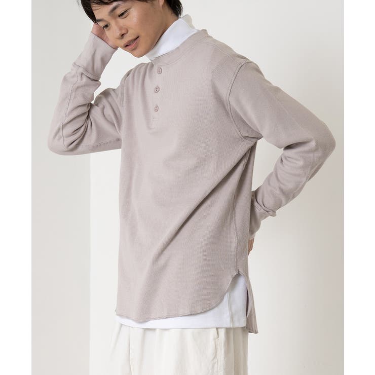 OMNES】メンズ ハニカムヘンリーネック長袖Tシャツ [品番：HPTW0000319]｜haptic（ハプティック）のレディースファッション通販｜SHOPLIST（ショップリスト）