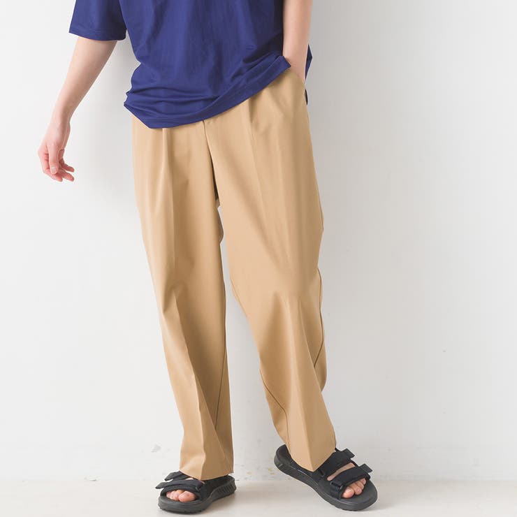 いいネット通販 - 全国送料無料でお届けします OMNES】メンズ TRストレッチタックワイドパンツ[品番 パンツ