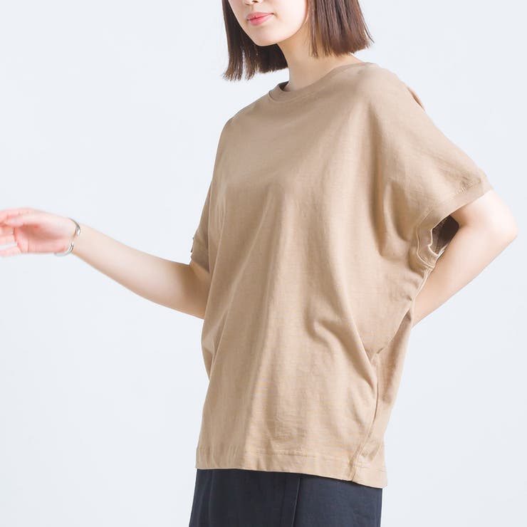 【OMNES】綿麻カット ドルマン半袖Tシャツ | haptic | 詳細画像1 