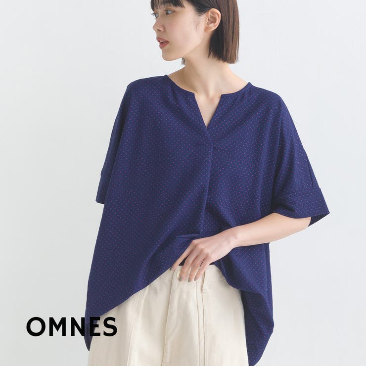 【OMNES】接触冷感レーヨンナイロン キーネック半袖プルオーバー | OMNES | 詳細画像1 