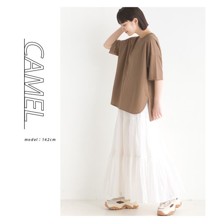 OMNES】接触冷感レーヨンナイロン オーバーサイズ半袖プル OMNES】接触冷感レーヨンナイロン オーバーサイズ半袖プル