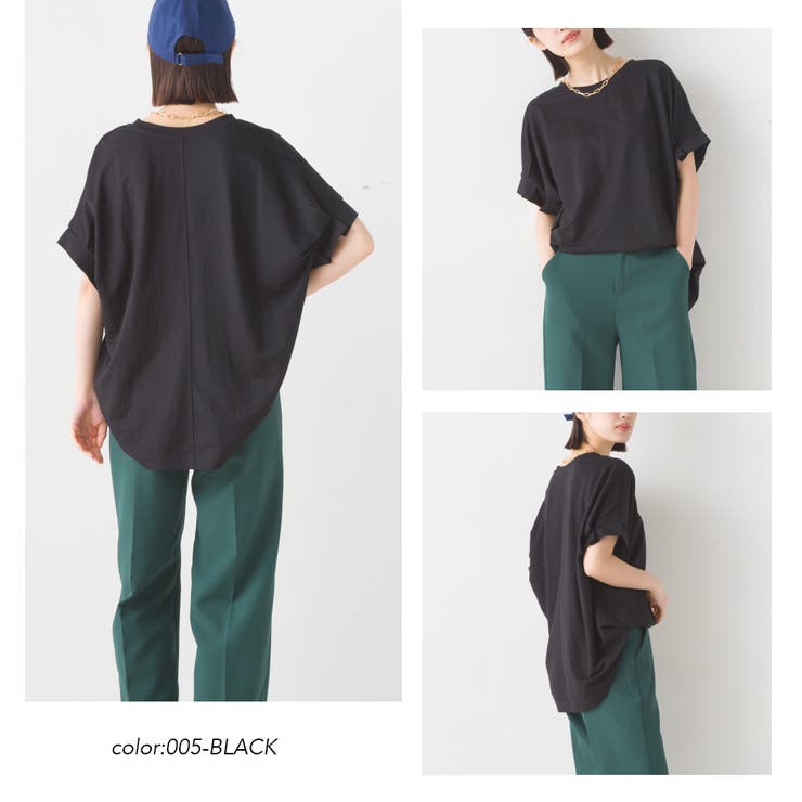 【OMNES】接触冷感レーヨンナイロン袖タック半袖プルオーバー[品番：HPTW0001185]｜OMNES（オムネス）のレディースファッション通販｜SHOPLIST（ショップリスト）