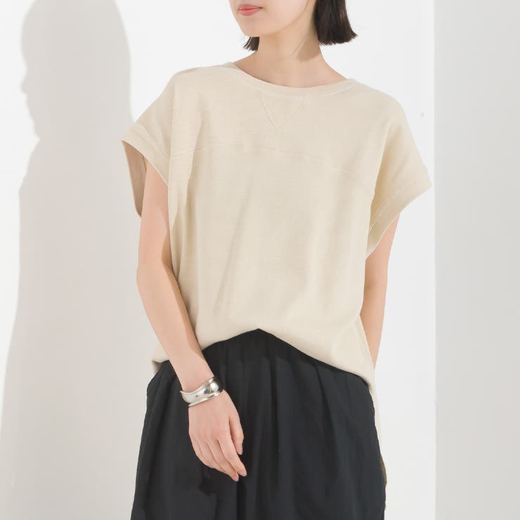 OMNES】ハニカムストレッチノースリーブプルオーバー[品番