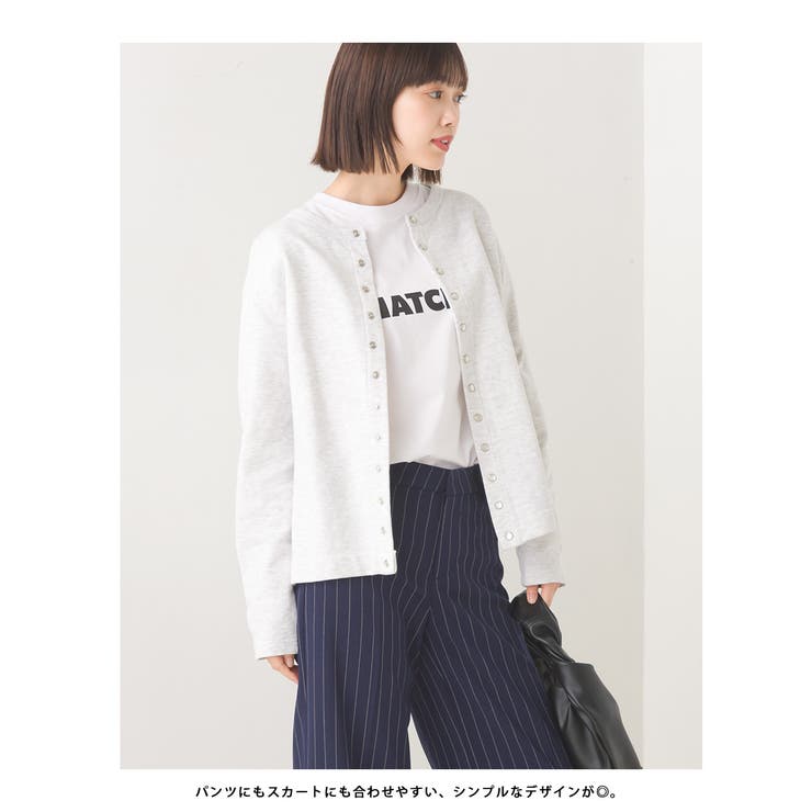 【OMNES】裏毛スウェットパールドットカーディガン | OMNES | 詳細画像4