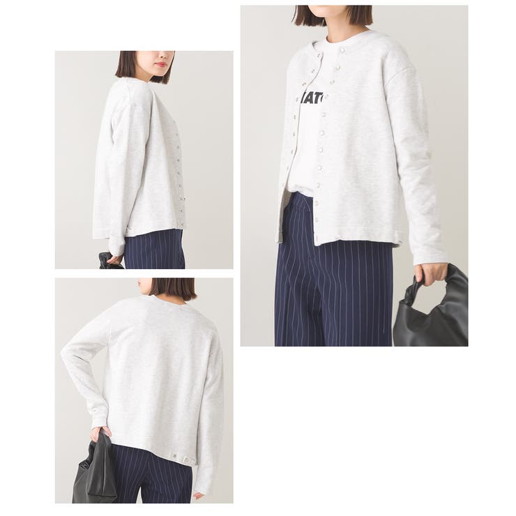 【OMNES】裏毛スウェットパールドットカーディガン | OMNES | 詳細画像5