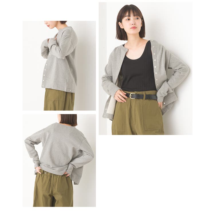 【OMNES】裏毛スウェットパールドットカーディガン | OMNES | 詳細画像8