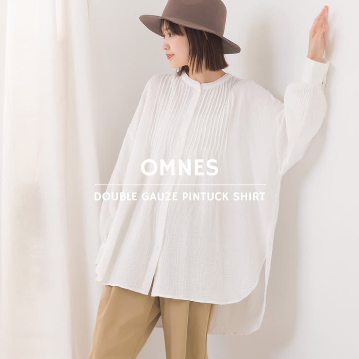 OMNES】ダブルガーゼピンタック長袖シャツ[品番：HPTW0000348