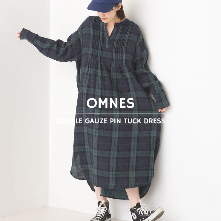 前ボタンフレアダブルガーゼワンピース M L 【メール便対応不可