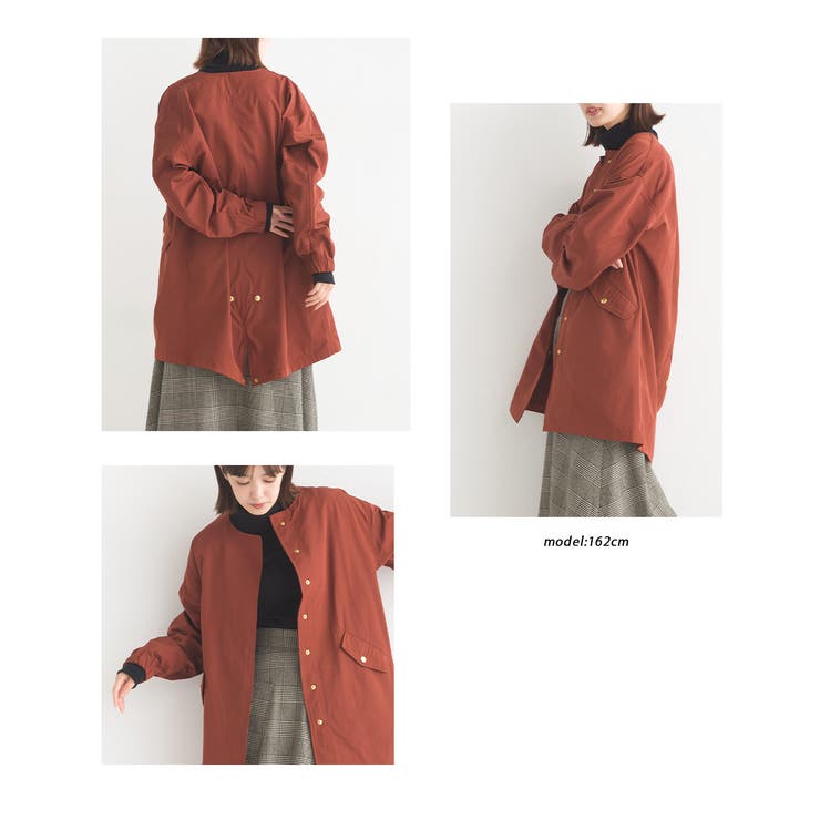OMNES】撥水加工フィッシュテール ノーカラーコート[品番