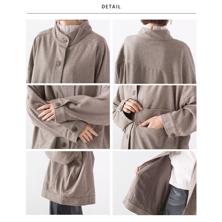 OMNES】フェイクウールヘリンボーンオーバーサイズショート