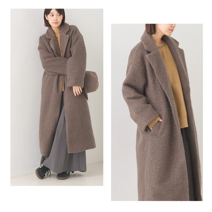 OMNES】フェイクリングウール シングルチェスターコート[品番