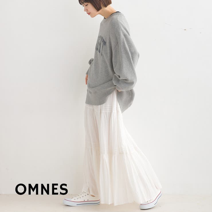OMNES】コットンボイルティアードロングスカート[品番