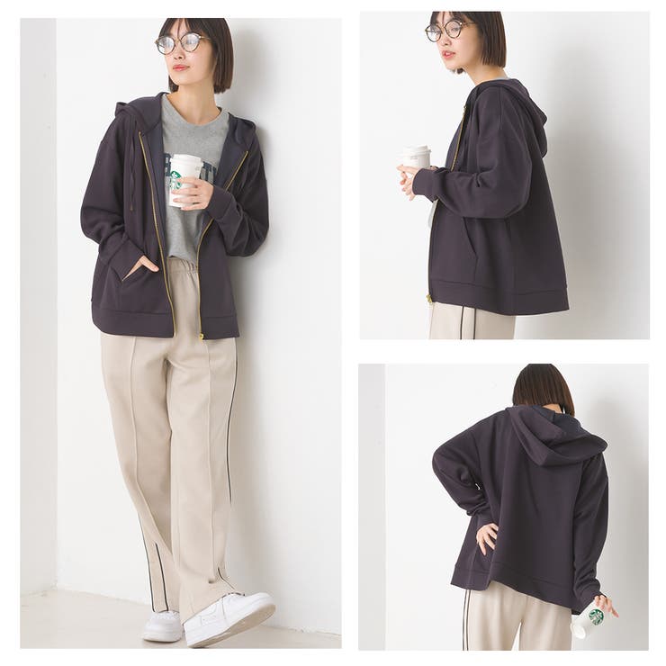 MNML BASIC ジップアップ フーディー Olive 送料込み OMNES】ソフトダンボールニットジップパーカー[品番