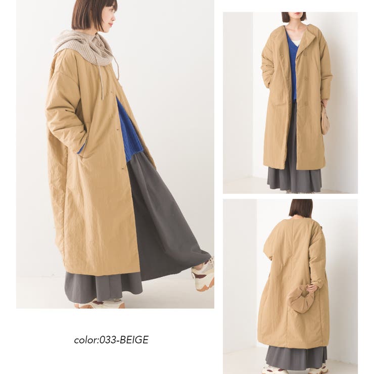 OMNES】撥水加工ステッチレス2Wayロングコート[品番