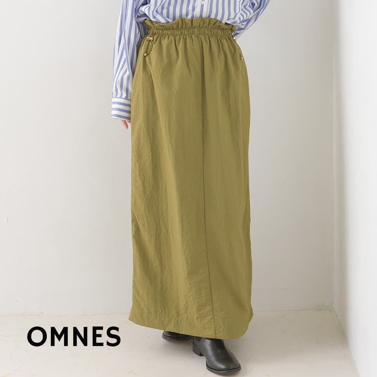 【OMNES】撥水加工ナイロンドロストギャザースカート | OMNES | 詳細画像1 