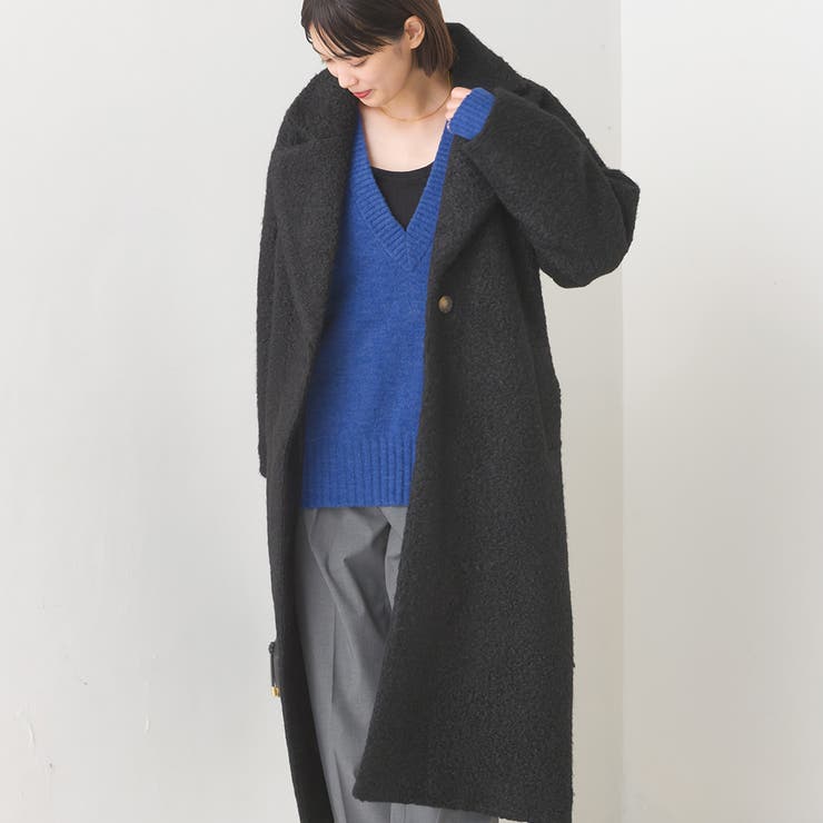 OMNES】フェイクリングウール シングルチェスターコート[品番