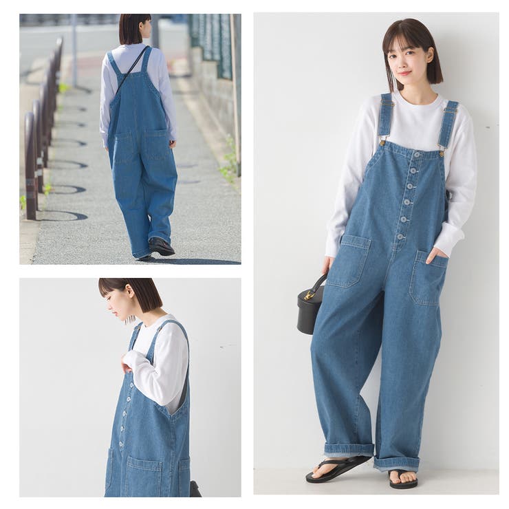 OMNES】ワッシャーダンプ＆デニム サロペット[品番：HPTW0000838