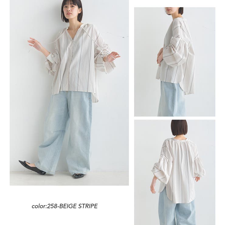 【OMNES】製品洗いブロード袖口リブギャザーシャツ | OMNES | 詳細画像16 