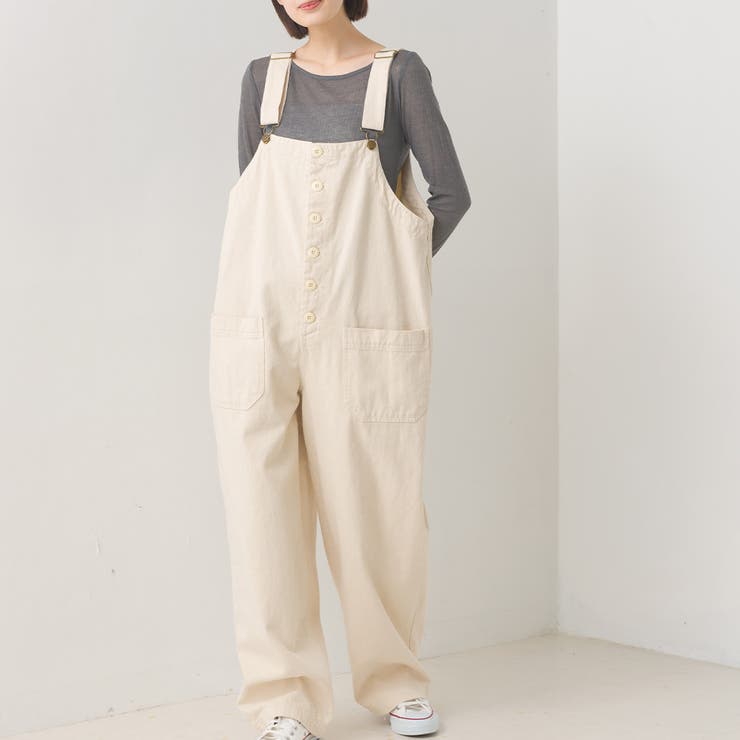 OMNES】ワッシャーダンプ&デニム サロペット[品番:HPTW0000838 OMNES】ワッシャーダンプ&デニム サロペット[品番:HPTW0000838