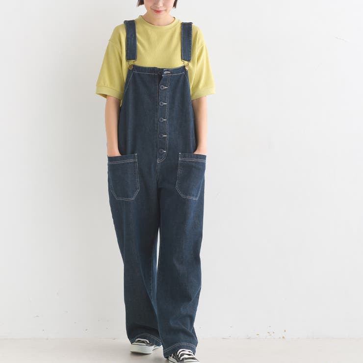 OMNES】ワッシャーダンプ&デニム サロペット[品番:HPTW0000838 OMNES】ワッシャーダンプ&デニム サロペット[品番:HPTW0000838
