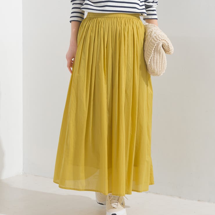 美品　パラスパレス　小花柄　コットンギャザースカート　イエロー 美品 パラスパレス 小花柄 コットンギャザースカート イエロー
