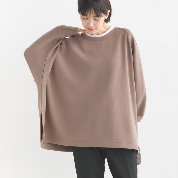OMNES】ソフトダンボールニット ワイドシルエット長袖プル