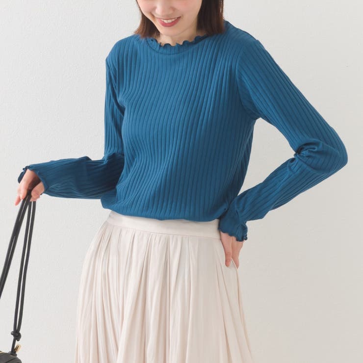 美品✨【24SS】イエナラブークル　リネンロングスリーブプルオーバー　ブルー 美品✨【24SS】イエナラブークル リネンロングスリーブプル