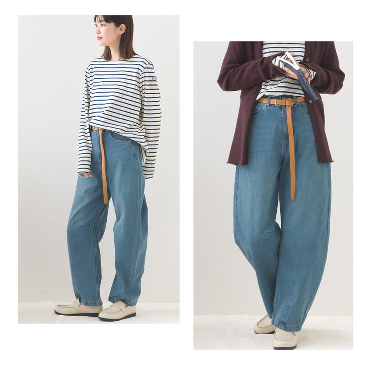 【OMNES】12oz ウォッシュ加工ハイウエストカーブデニムパンツ | OMNES | 詳細画像4 