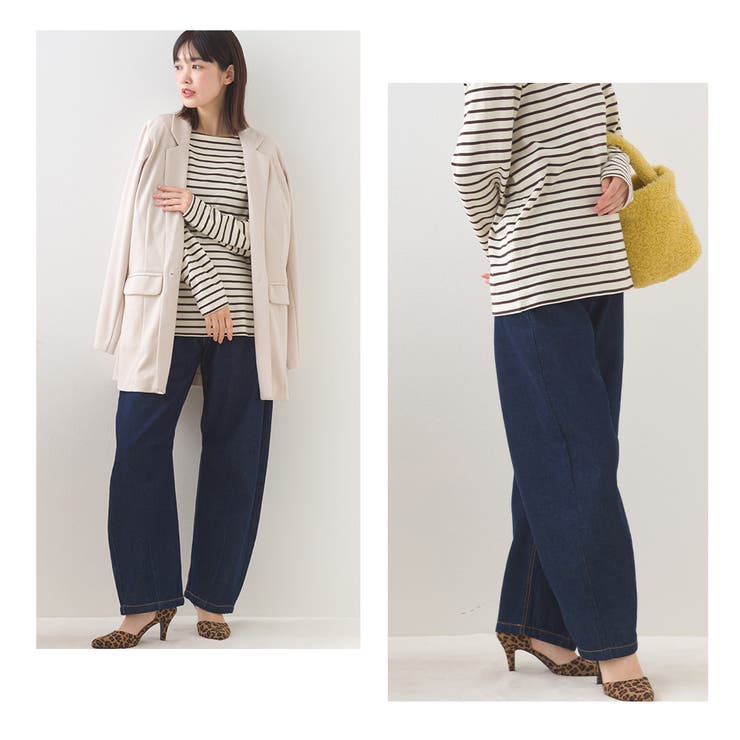 【OMNES】12oz ウォッシュ加工ハイウエストカーブデニムパンツ | OMNES | 詳細画像9 