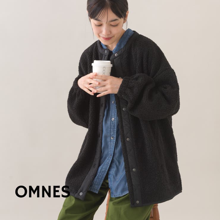【OMNES】ボア オーバーサイズ スナップボタンブルゾンジャケット | OMNES | 詳細画像1 