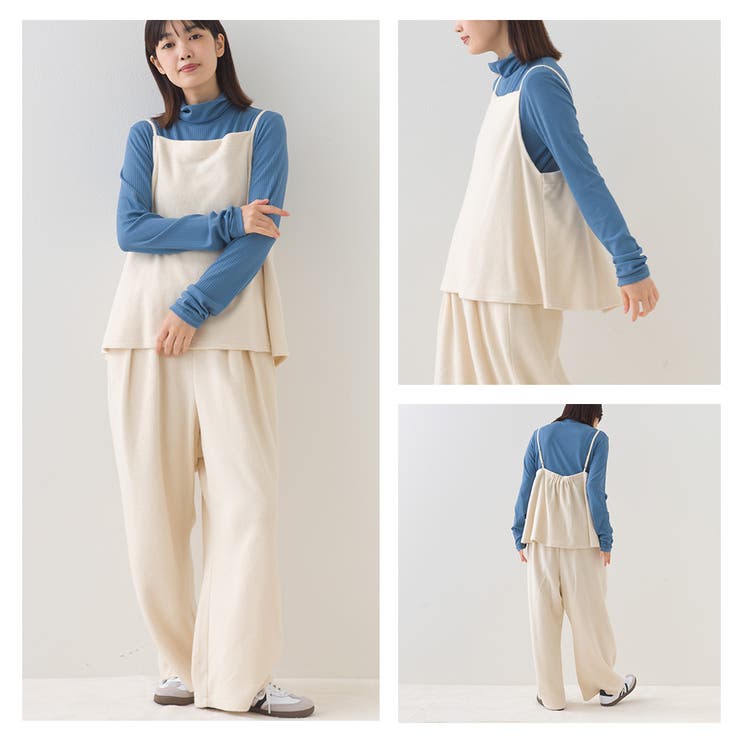 【OMNES】フェルトキャミソール＆ワイドパンツ 2WAYセットアップ | OMNES | 詳細画像5 