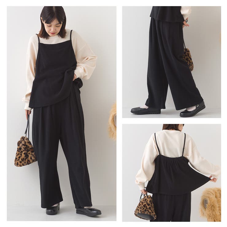 【OMNES】フェルトキャミソール＆ワイドパンツ 2WAYセットアップ | OMNES | 詳細画像7 